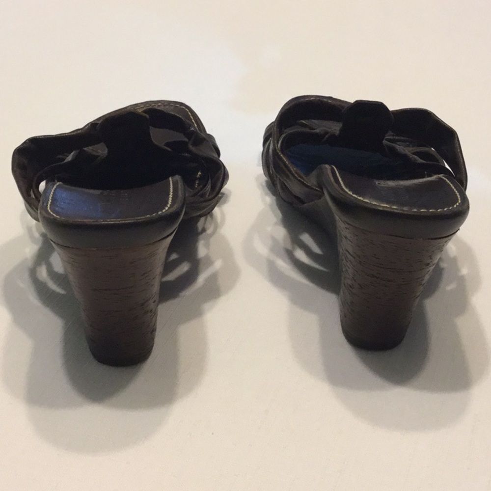 Mila Paoli Made In Italy Leather Wedge Sandals  - Picture 3 of 5
